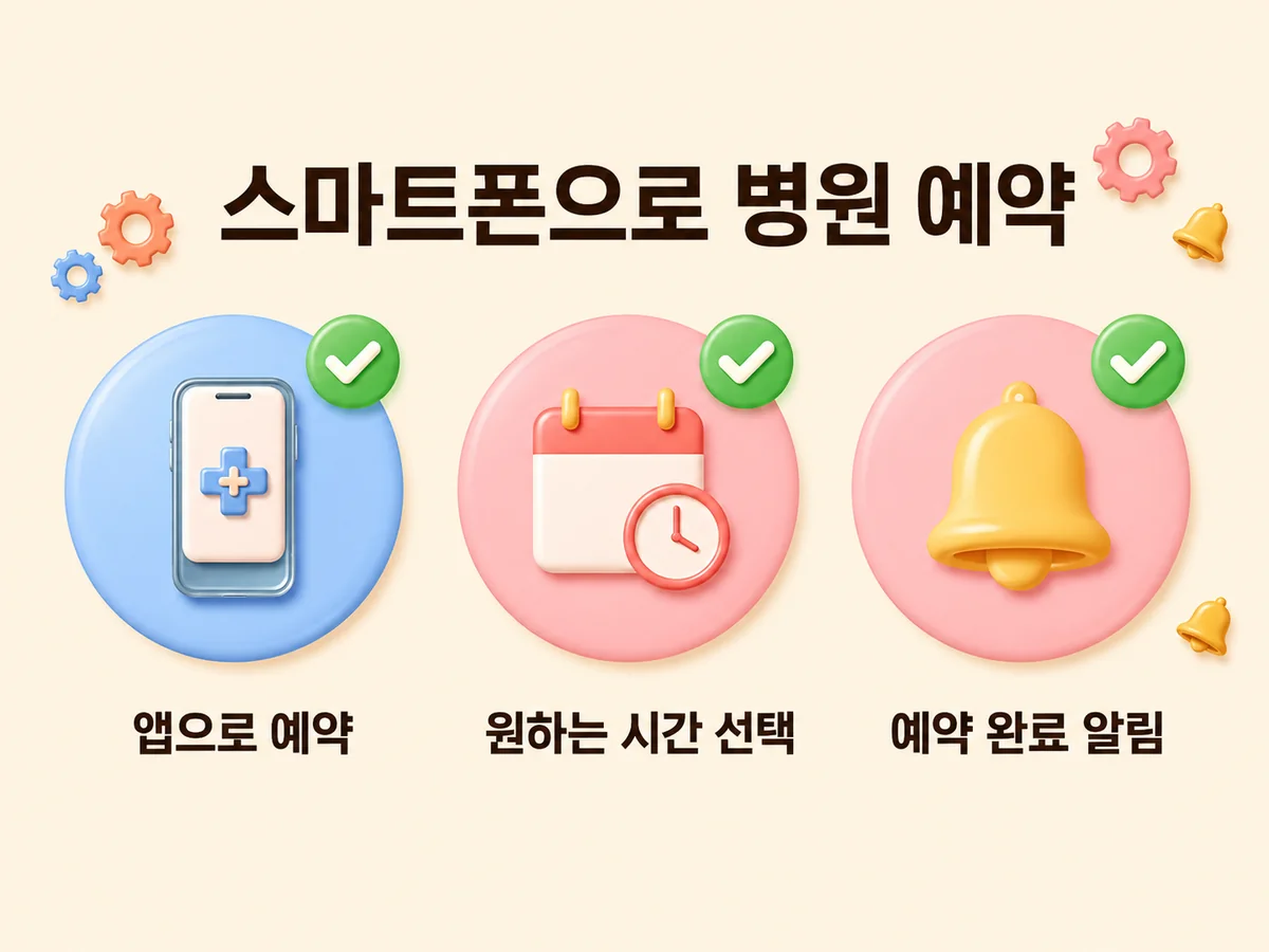 스마트폰 앱으로 병원 예약하는 3단계, 앱 예약부터 원하는 시간 선택, 예약 완료 알림까지의 과정