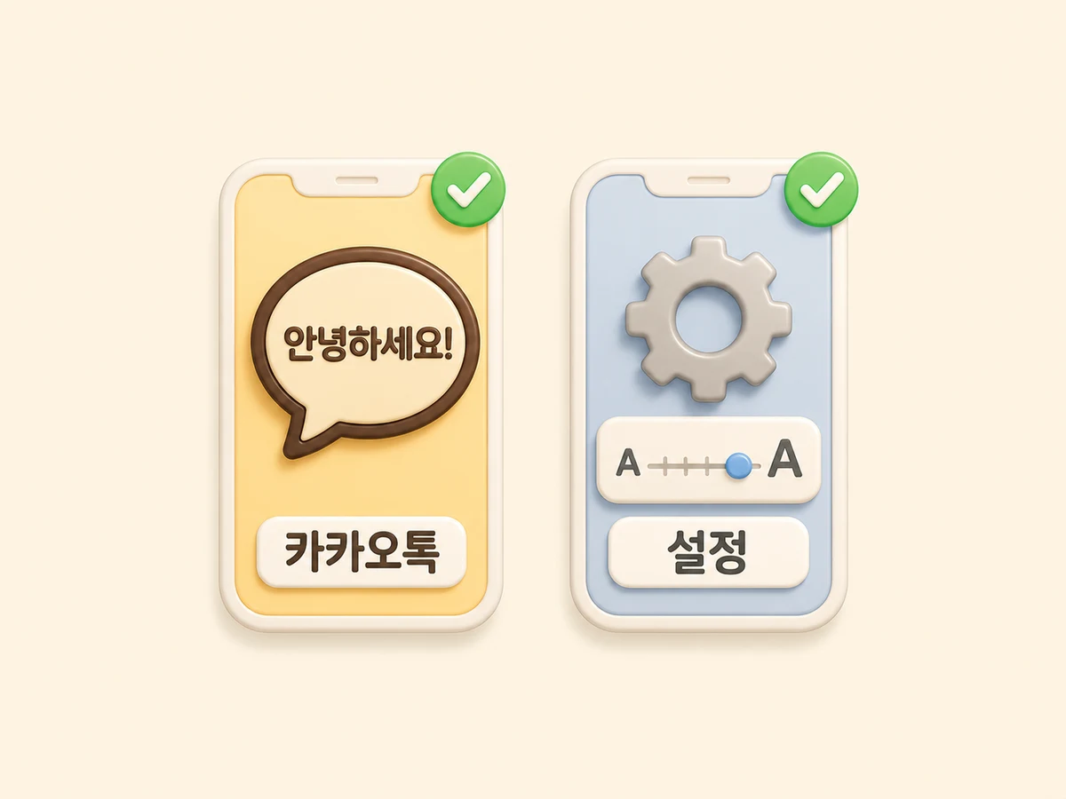 핸드폰 글씨 크게 했는데 카톡만 그대로라면 (따로 설정이 있습니다)