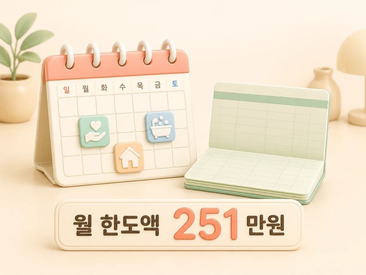 장기요양 재가급여 월 한도액 251만원 안내