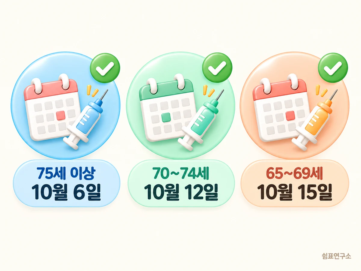 2026 어르신 독감예방접종 시작일, 75세 이상 10월 6일·70~74세 10월 12일·65~69세 10월 15일